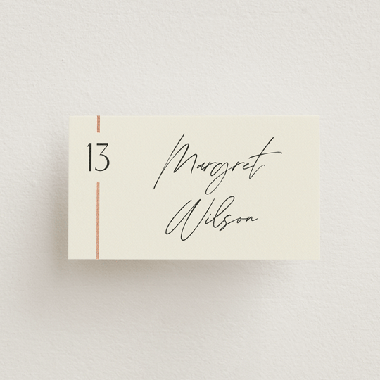 "Together" - Place Cards in Cream Puff by Pixel and Hank - Front with Free Guest Printing