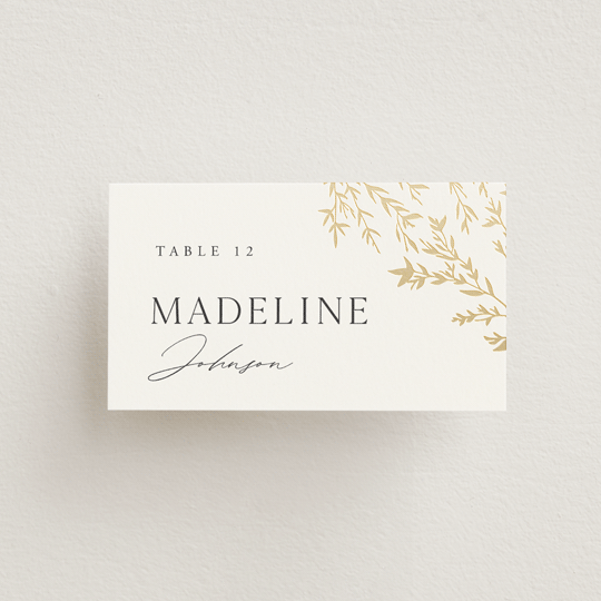 "Swoon" - Place Cards in Cotton by Carolyn Nicks - Front with Free Guest Printing