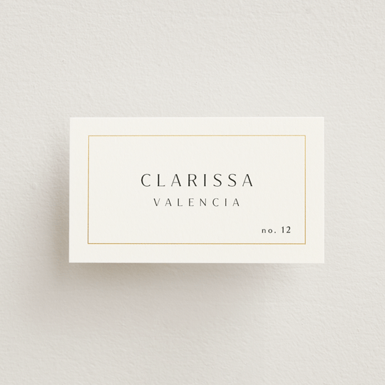 "Arcadia" - Place Cards in Silk by Kelly Schmidt - Front with Free Guest Printing