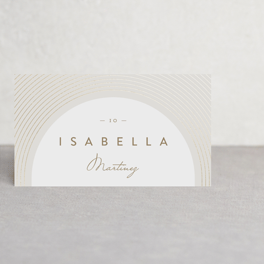 "Bloom" - Place Cards in Tea by Leah Bisch - Front with Free Guest Printing