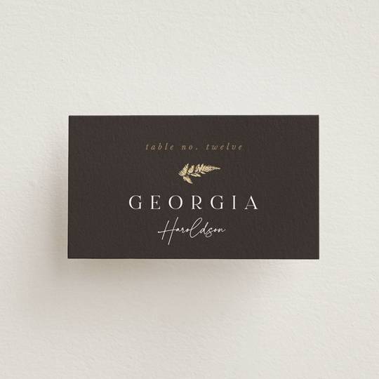 "Garden" - Place Cards in Mahogany by Leah Bisch - Front with Free Guest Printing