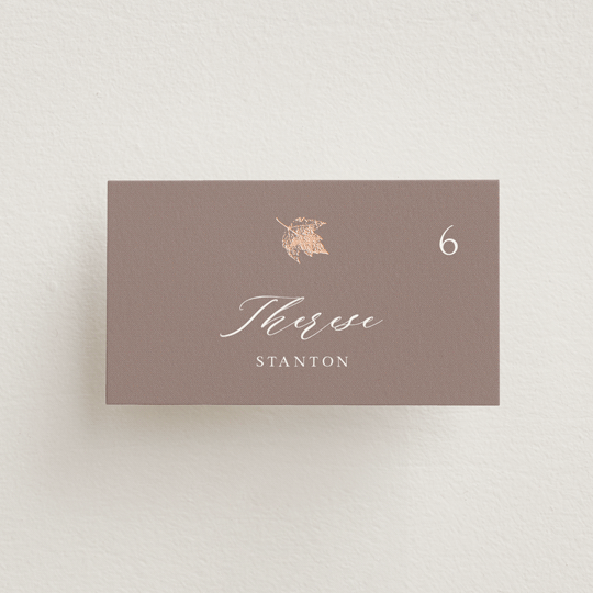"autumne" - Place Cards in Maple by Lori Wemple - Front with Free Guest Printing