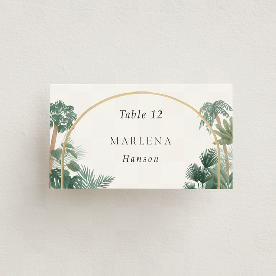 "The Greenhouse" - Place Cards in Seagreen by Elly - Front with Free Guest Printing