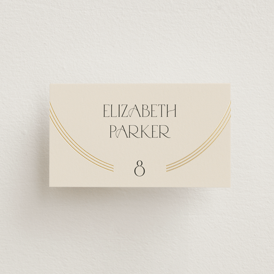 "Misha" - Place Cards in Latte by Kristie Kern - Front with Free Guest Printing