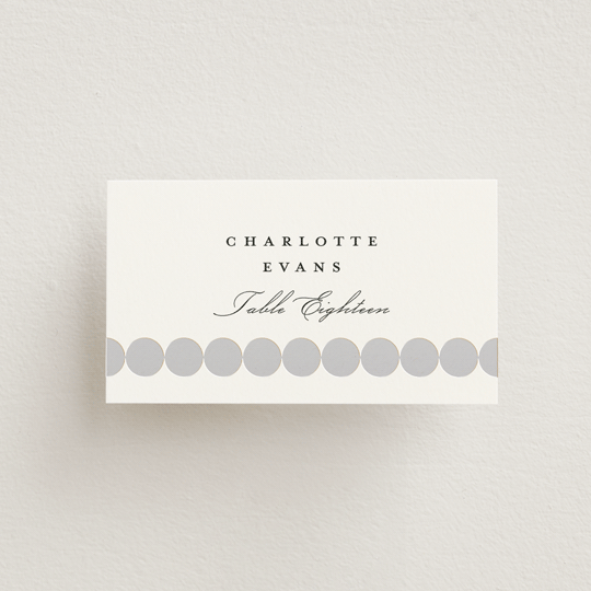 "Pearls" - Gloss-Press® Place Cards in Silk by mo kelley - Front with Free Guest Printing