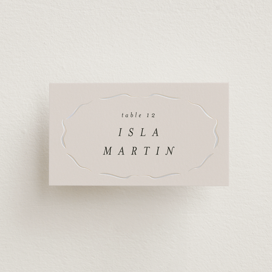 "Kumamoto" - Gloss-Press® Place Cards in Pearl by Ani Somi - Front with Free Guest Printing