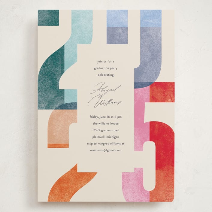 "Grad Party" - Graduation Party Invitations in Confetti by Pixel and Hank - Front