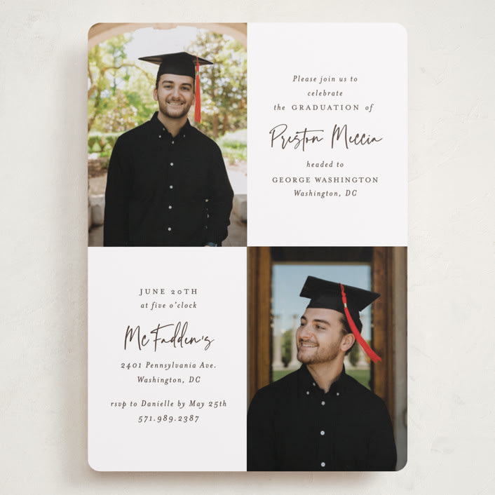 "Mod Duo" - Graduation Party Invitations in Fudge by Mansi Verma - Front