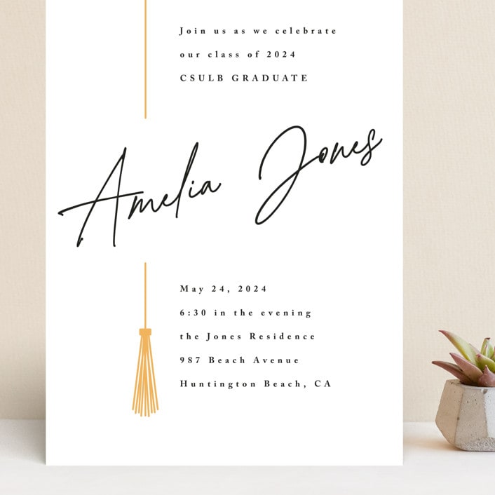 "Written Out" - Graduation Party Invitations in Sunshine by Owl and Toad - Front