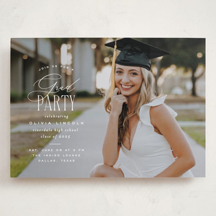 "classic party" - Graduation Party Invitations in Cotton by Creo Study - Front