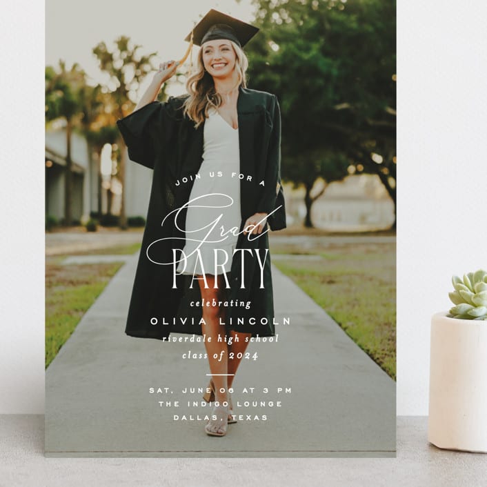 "classic party" - Graduation Party Invitations in Cotton by Creo Study - Front