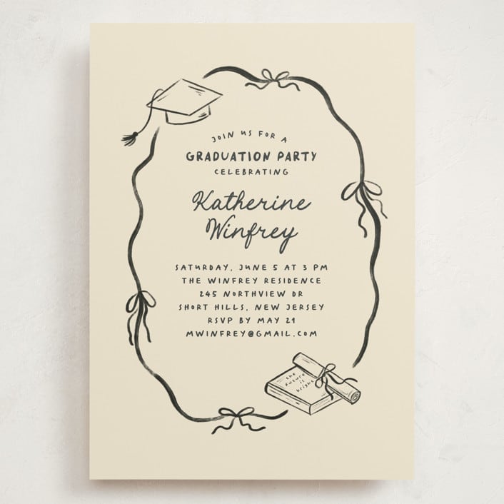 "Trendsetter" - Graduation Party Invitations in Noir by Creo Study - Front