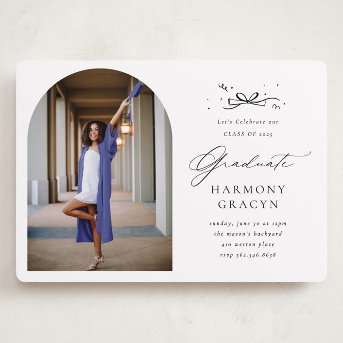 "Arch Photo" - Graduation Party Invitations in Quartz by Becky Nimoy - Front