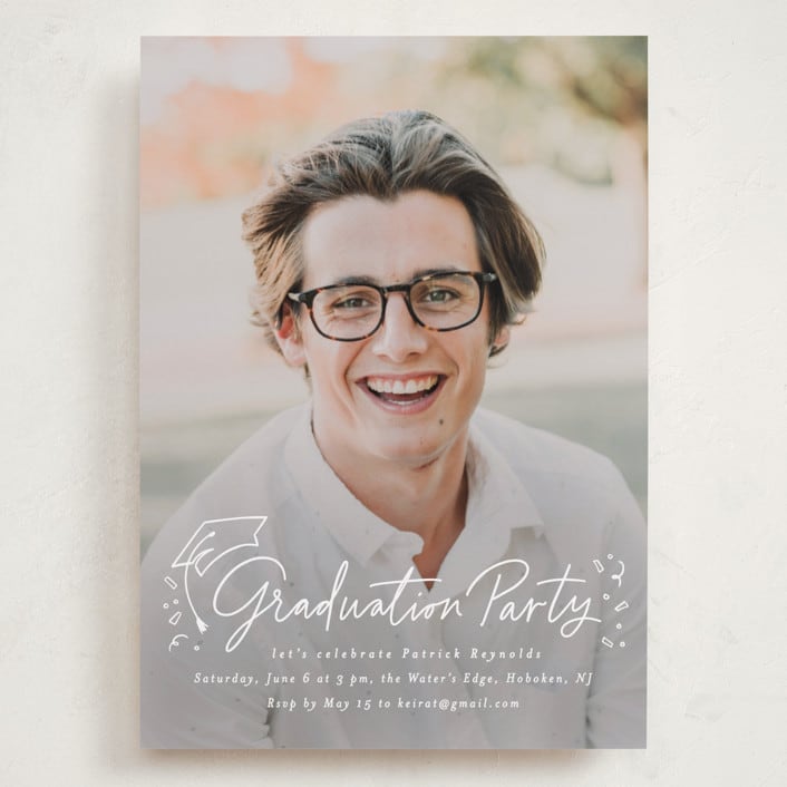 "Cap off" - Graduation Party Invitations in Cotton by Creo Study - Front