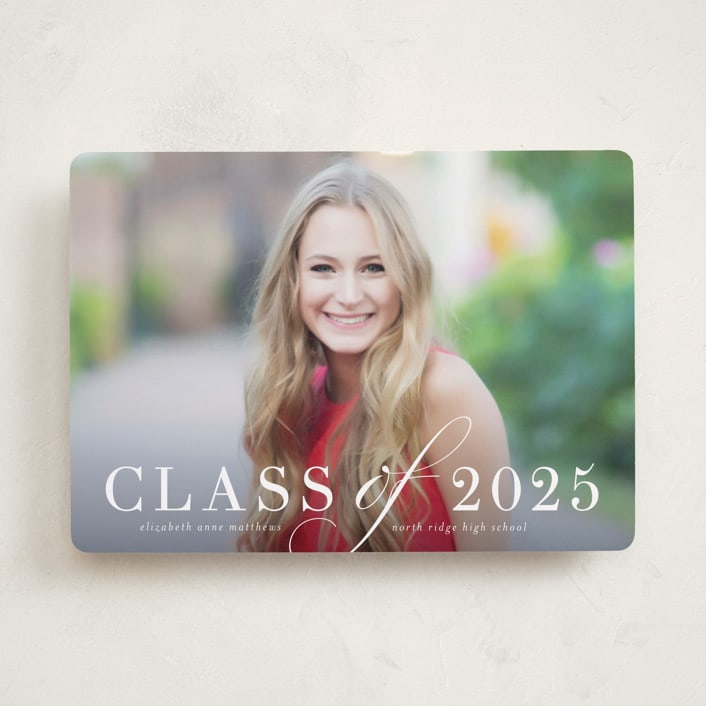 "Timeless Grad" - Graduation Announcements in Pebble by Katy Shen - Front