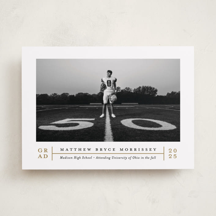"Modern Grid" - Graduation Announcements in Golden by Erica Krystek - Front