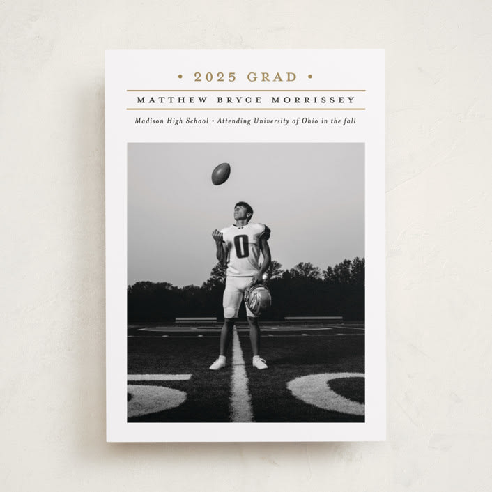 "Modern Grid" - Graduation Announcements in Golden by Erica Krystek - Front