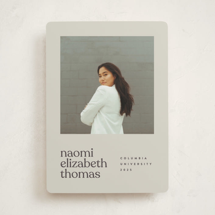 "Minimal Modern" - Graduation Announcements in Sand by JoAnn Jinks - Front