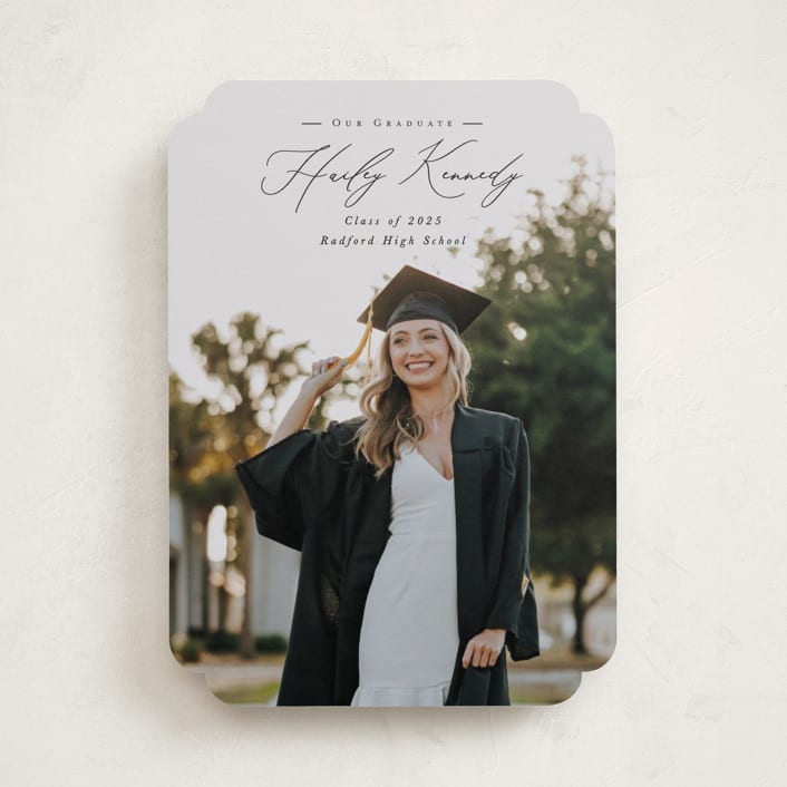 "Timeless Classic" - Graduation Announcements in Noir by Brandy Folse - Front