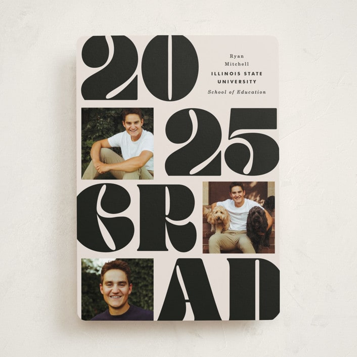 "Vintage Bold" - Graduation Announcements in Cream by Baumbirdy - Front