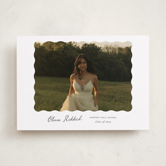 "r e f l e c t i o n" - Graduation Announcements in Charcoal by Sara Hicks Malone - Front