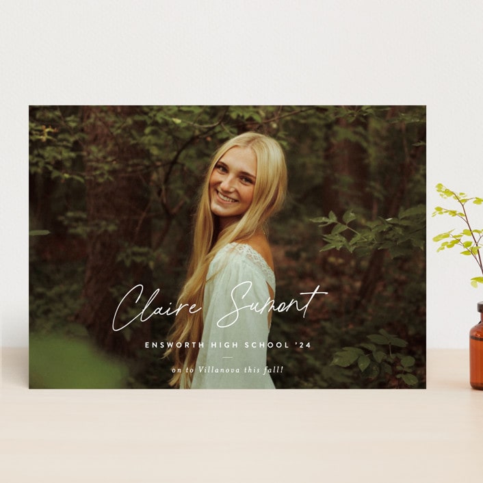"Journal " - Graduation Announcements in Snow by Sara Hicks Malone - Front
