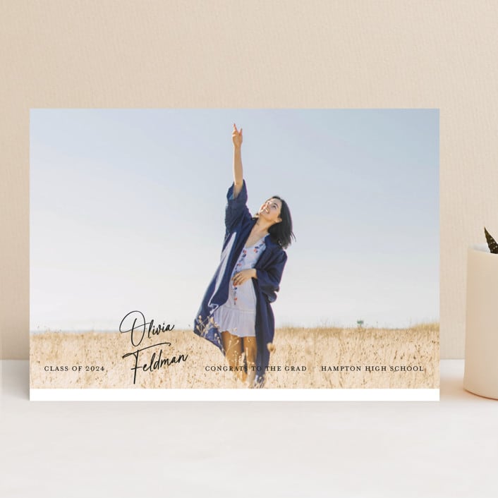 "Lift Off" - Graduation Announcements in Ink by Paper Raven Co. - Front