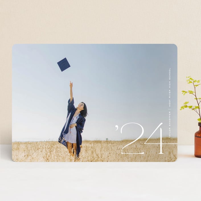"Corner Year" - Graduation Announcements in Snow by Jackie Crawford - Front