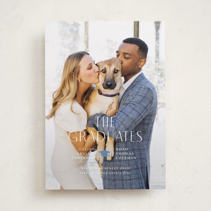 "Grad Duo" - Graduation Announcements in Sky by Ana Sharpe - Front
