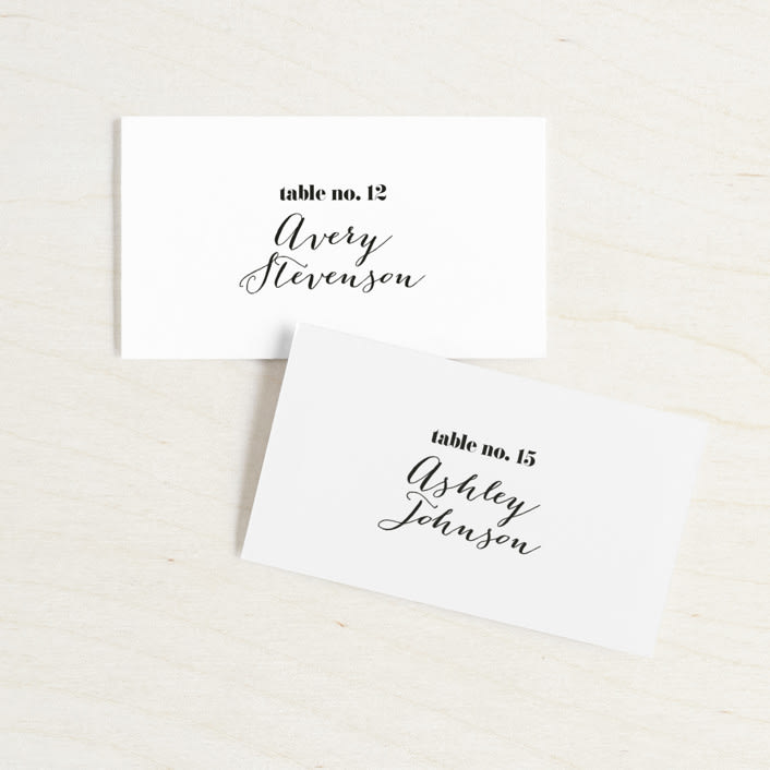 "Letters" - Place Cards in Silk by JoAnn Jinks - Front with Free Guest Printing