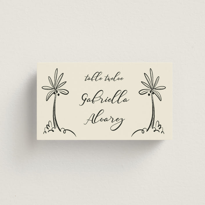 "Sundaland Gardens" - Place Cards in Ivory by Ani Somi - Front with Free Guest Printing