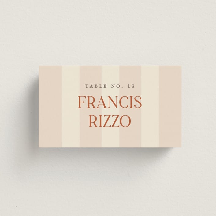 "Ambrosial" - Place Cards in Butter by Pixel and Hank - Front with Free Guest Printing
