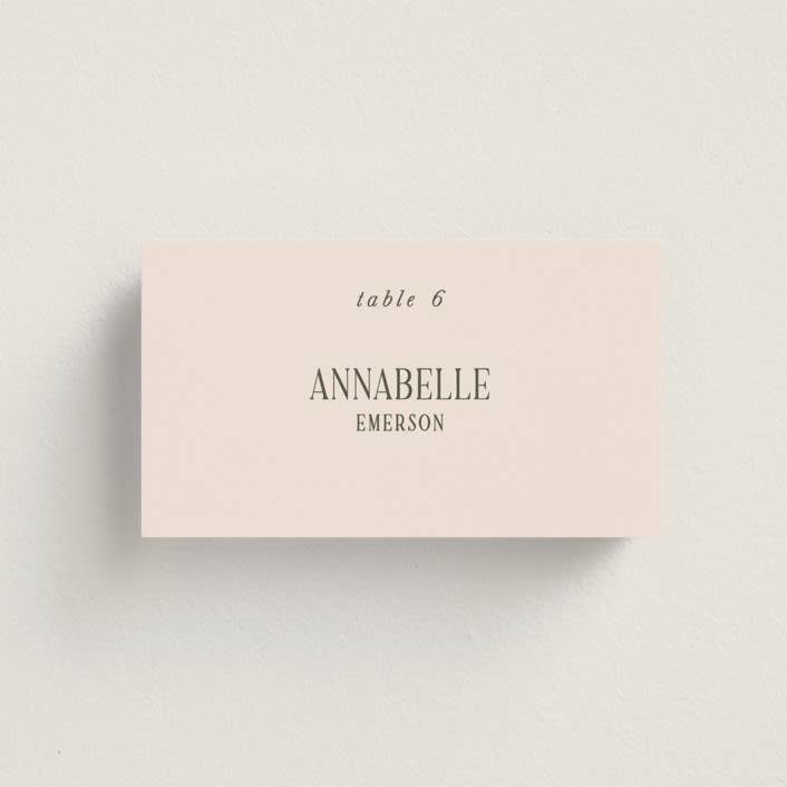 "Fero" - Place Cards in Blush by Pati Cascino - Front with Free Guest Printing