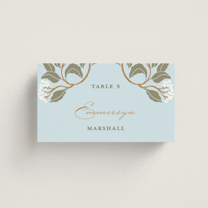"Hydrangea Garden" - Place Cards in Sky by Susan Zinader - Front with Free Guest Printing
