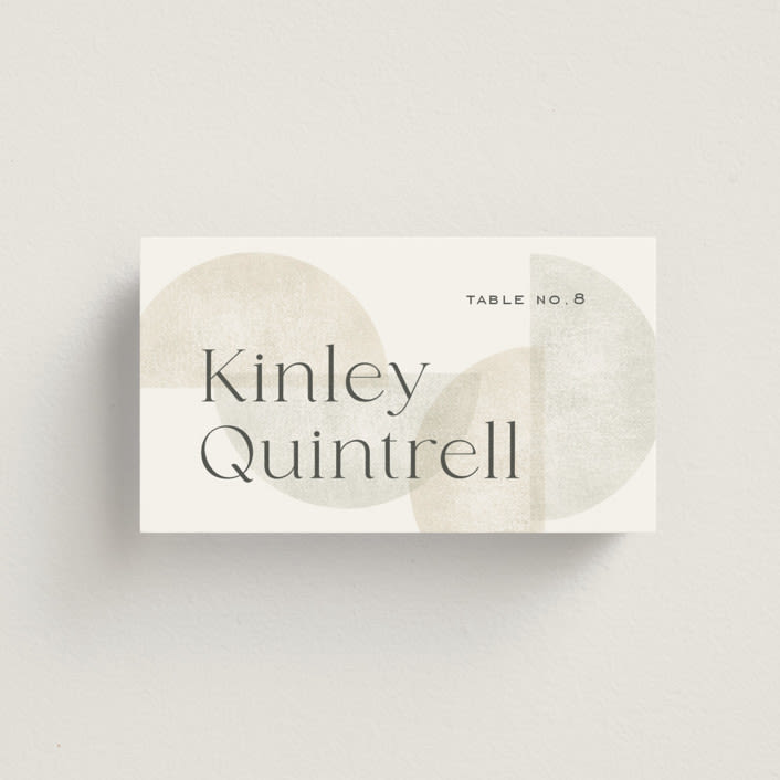 "Camille" - Place Cards in Stone by Jackie Crawford - Front with Free Guest Printing