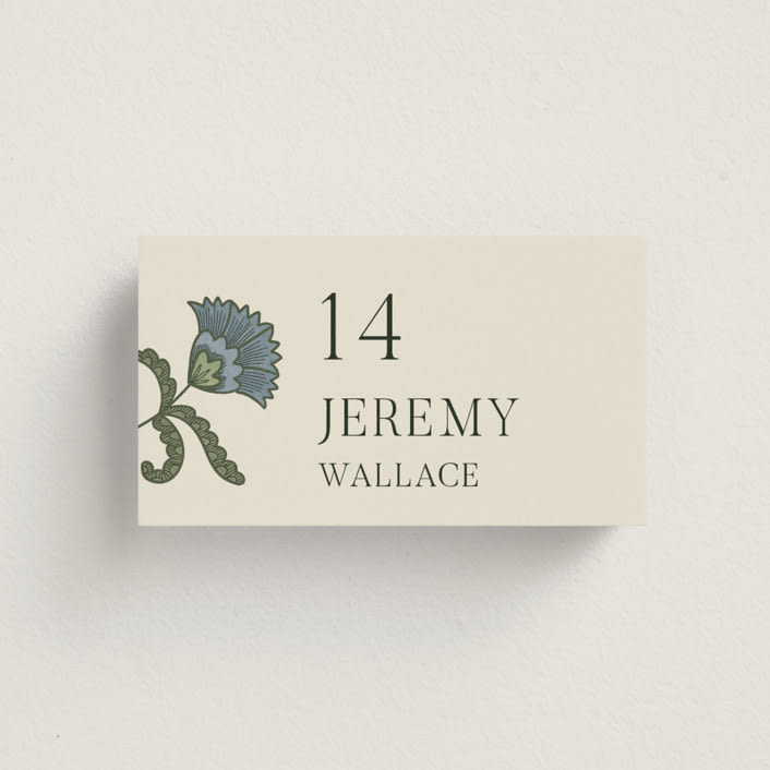 "Century" - Place Cards in Robins Egg by Jen Owens - Front with Free Guest Printing
