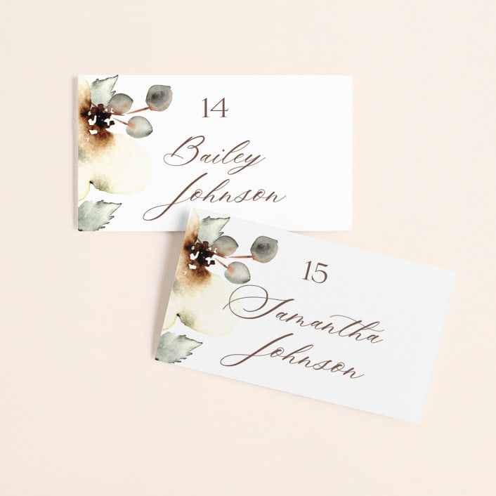 "Bella Mia" - Place Cards in Autumn by Petra Kern - Front with Free Guest Printing