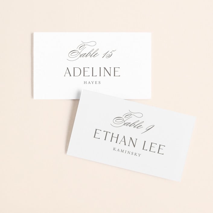 "calisson" - Place Cards in Mist by chocomocacino - Front with Free Guest Printing