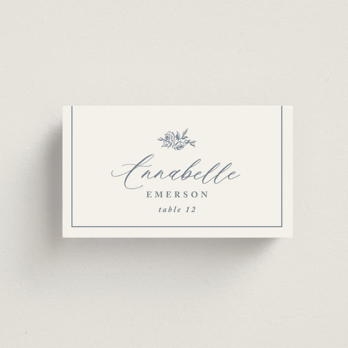 "Close to my Heart" - Place Cards in Twilight Whisper by Design Lotus - Front with Free Guest Printing