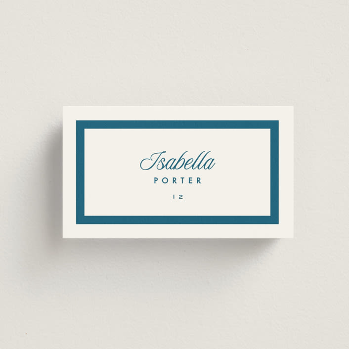 "Coast" - Place Cards in Ocean by Kelly Schmidt - Front with Free Guest Printing
