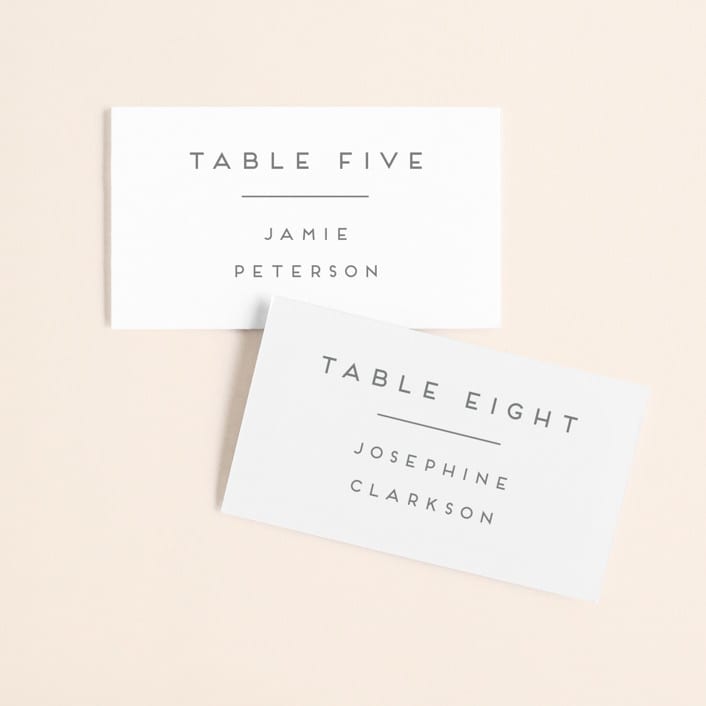 "Grounded in Love" - Place Cards in Porcelain by Nicole Walsh - Front with Free Guest Printing