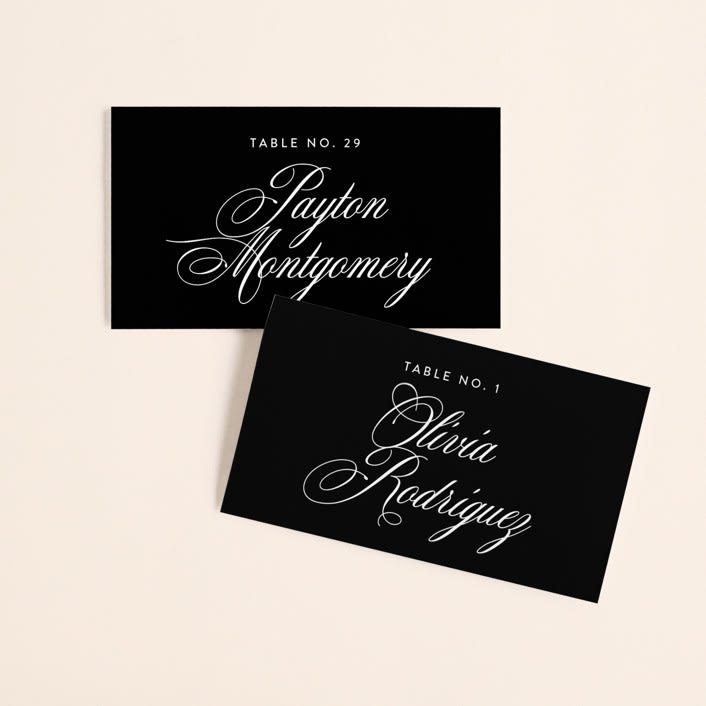 "our moment" - Place Cards in Tuxedo by Jill Means - Front with Free Guest Printing