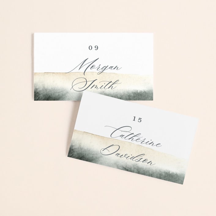 "Grand Escape" - Place Cards in Stone by Petra Kern - Front with Free Guest Printing