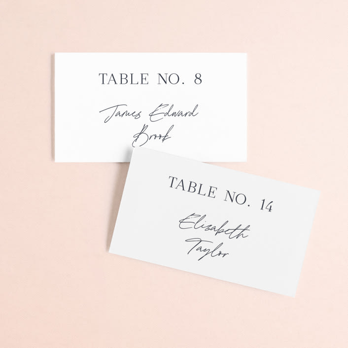"Painted Trails" - Place Cards in Navy by Alethea and Ruth - Front with Free Guest Printing