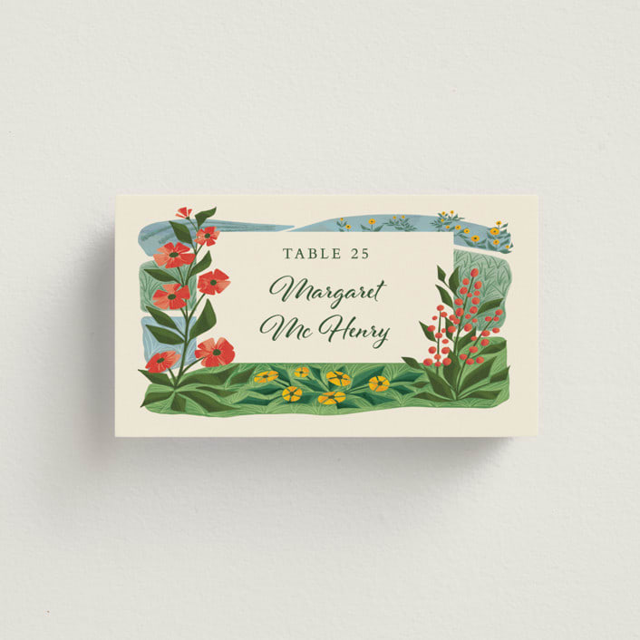 "Farm and Field" - Place Cards in Barn by Paper Sun Studio - Front with Free Guest Printing
