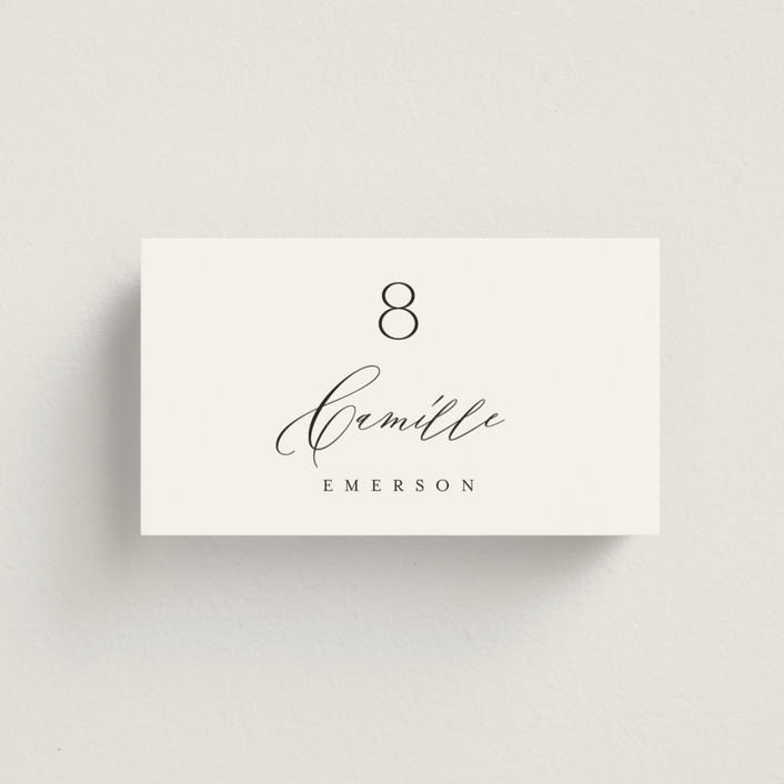 "Ashbury" - Place Cards in Ink by Kristie Kern - Front with Free Guest Printing