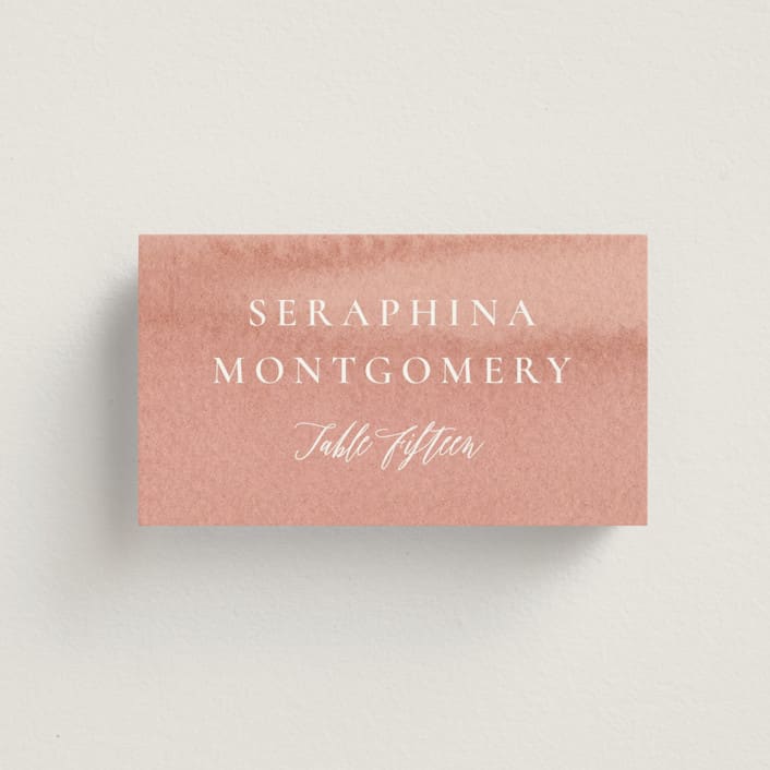 "Summer Garden" - Place Cards in Garden Rose by Wildfield Paper Co - Front with Free Guest Printing