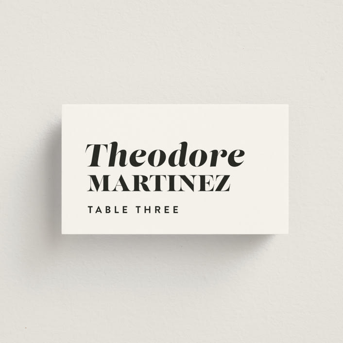 "Make it official" - Place Cards in Panda by Lea Delaveris - Front with Free Guest Printing