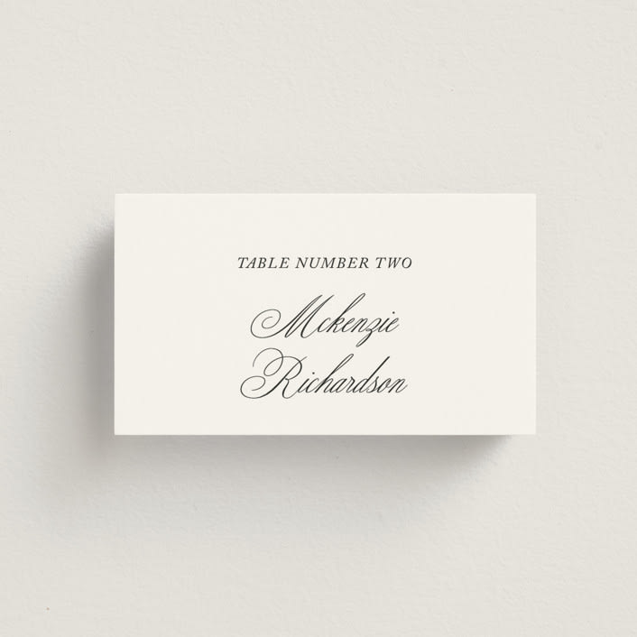 "When I Fall In Love" - Place Cards in Snow Bright by Design Lotus - Front with Free Guest Printing