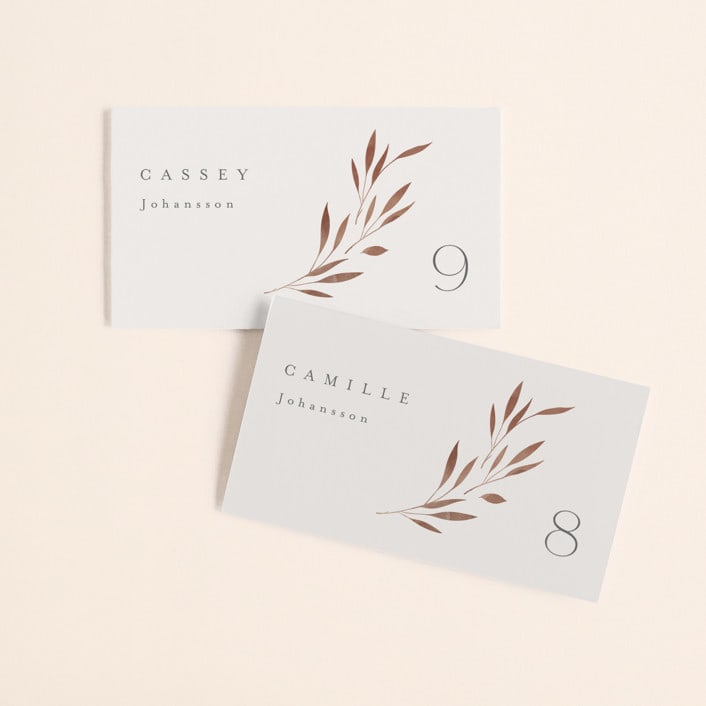 "Lennox" - Place Cards in Harvest by Kristie Kern - Front with Free Guest Printing